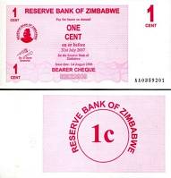 *1 Cent Zimbabwe 2006, P33 UNC, Bearer Cheque - Kliknutím na obrázok zatvorte -